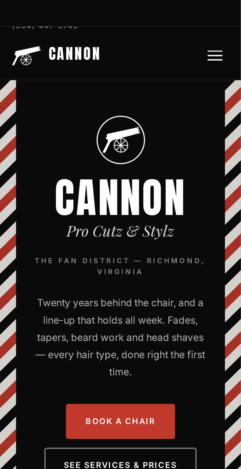 Cannon website on mobile