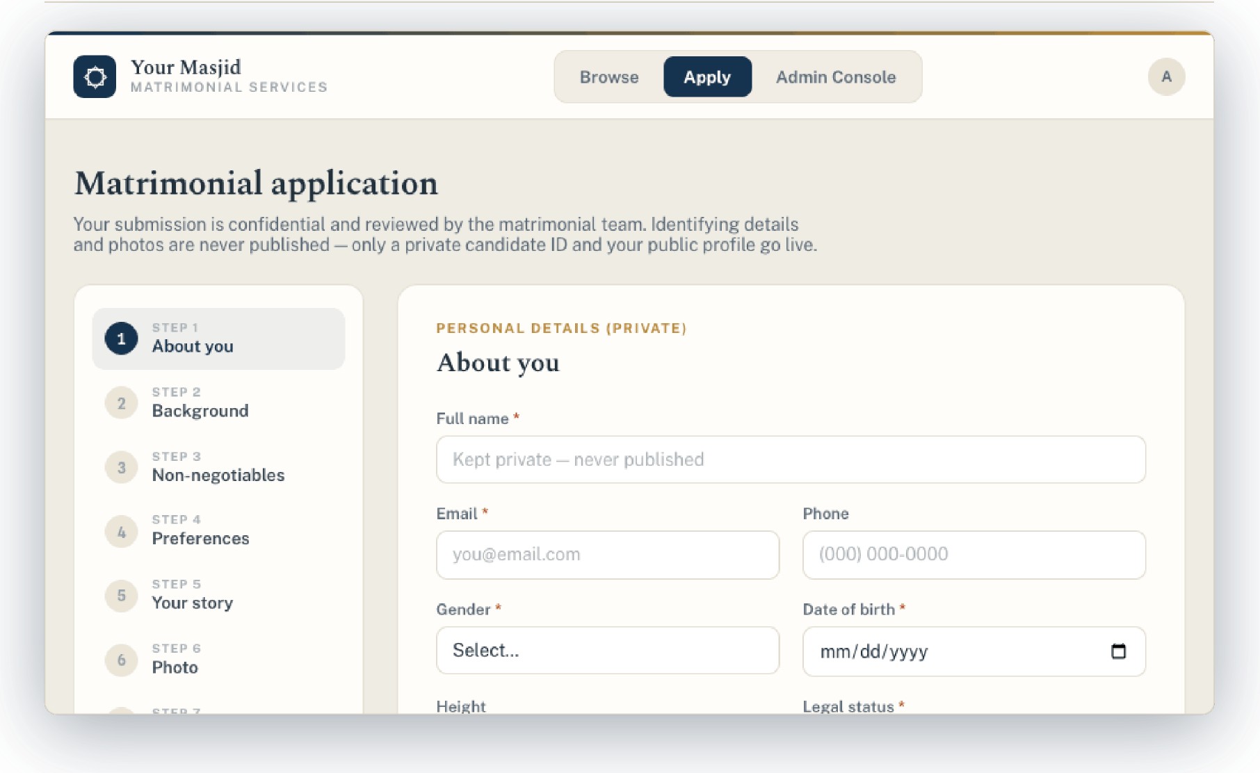 Matrimonial application